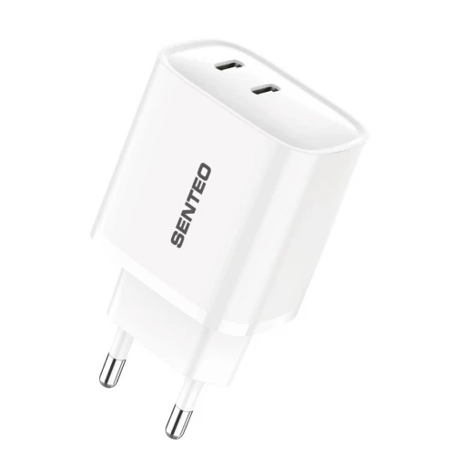 СЗУ 2Port SENTEO T-07 version2 2USB-C PD/QC3.0 40W (CE Сертификат) (white)