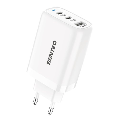 МЗП 3Port SENTEO T-08 version2 USB+2USB-C PD/QC3.0 65W (CE Сертификат) (white)