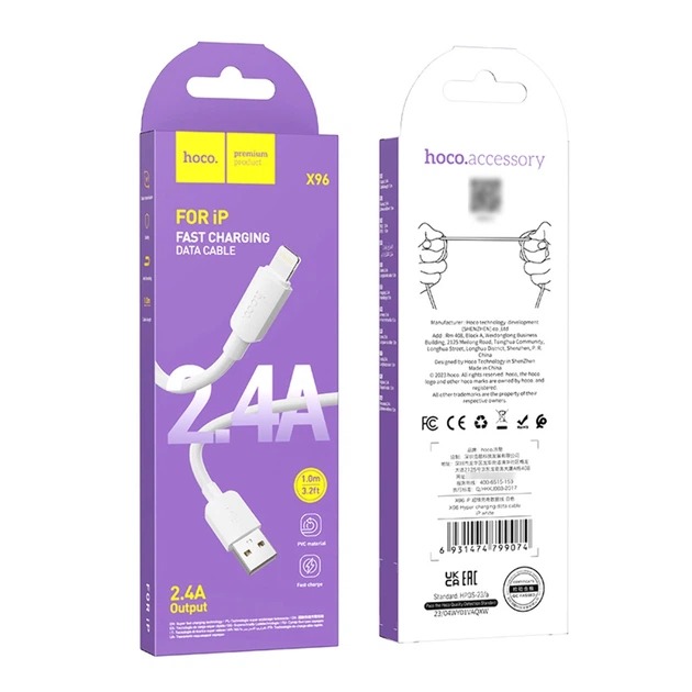 Кабель Hoco X96 Hyper USB to Lightning 1m (white)
