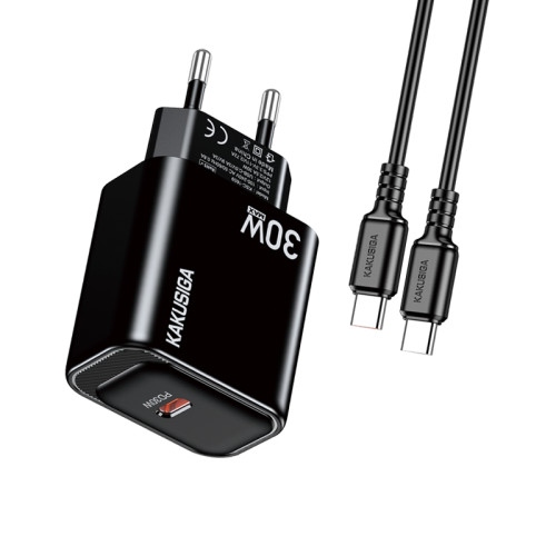 МЗП 1Port Kakusiga KSC-1660 USB-C 30W Type-C to Type-C black