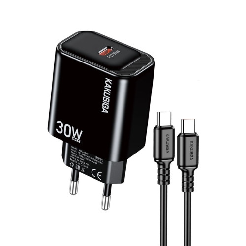МЗП 1Port Kakusiga KSC-1660 USB-C 30W Type-C to Type-C black