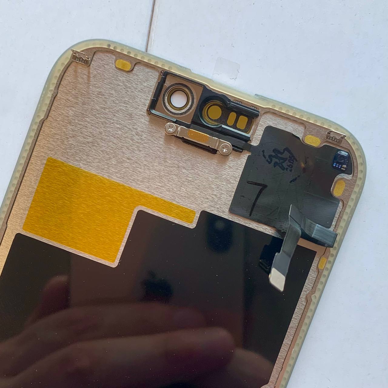 Дисплей iPhone 15 Pro black, з рамкою, CPG Soft OLED 120Hz (без помилки) | З верхнім шлейфом