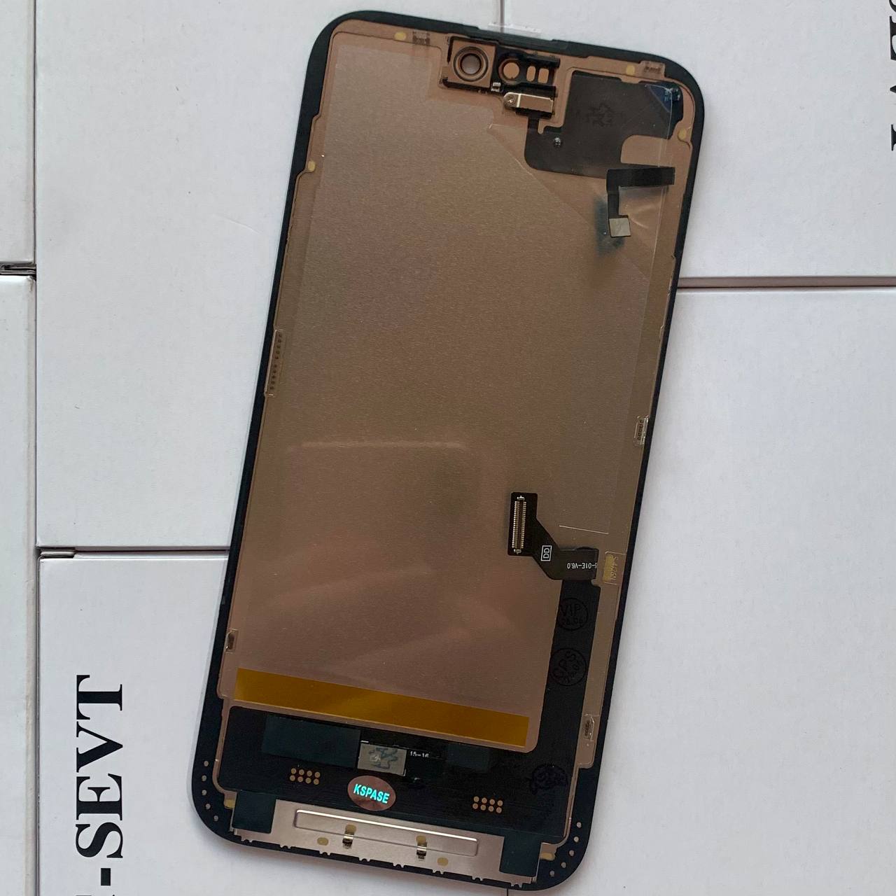 Дисплей iPhone 15 Plus black, з рамкою, CPG Soft OLED (без помилки) | З верхнім шлейфом