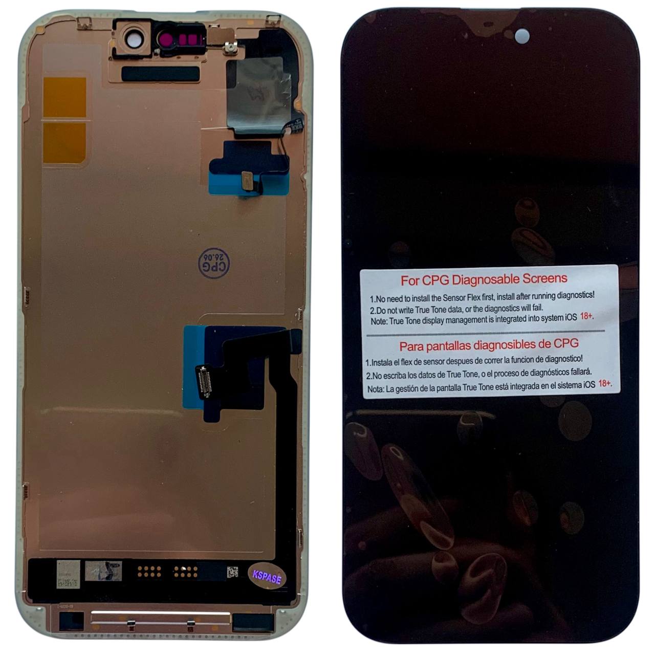 Дисплей iPhone 16 Pro black, з рамкою, CPG Soft OLED 120Hz (без помилки) | З верхнім шлейфом
