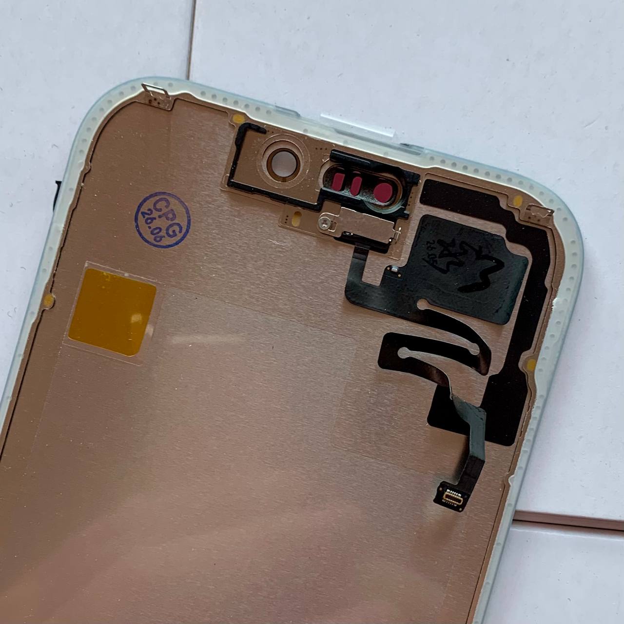 Дисплей iPhone 17 black, з рамкою, CPG Soft OLED 120Hz (без помилки) | З верхнім шлейфом