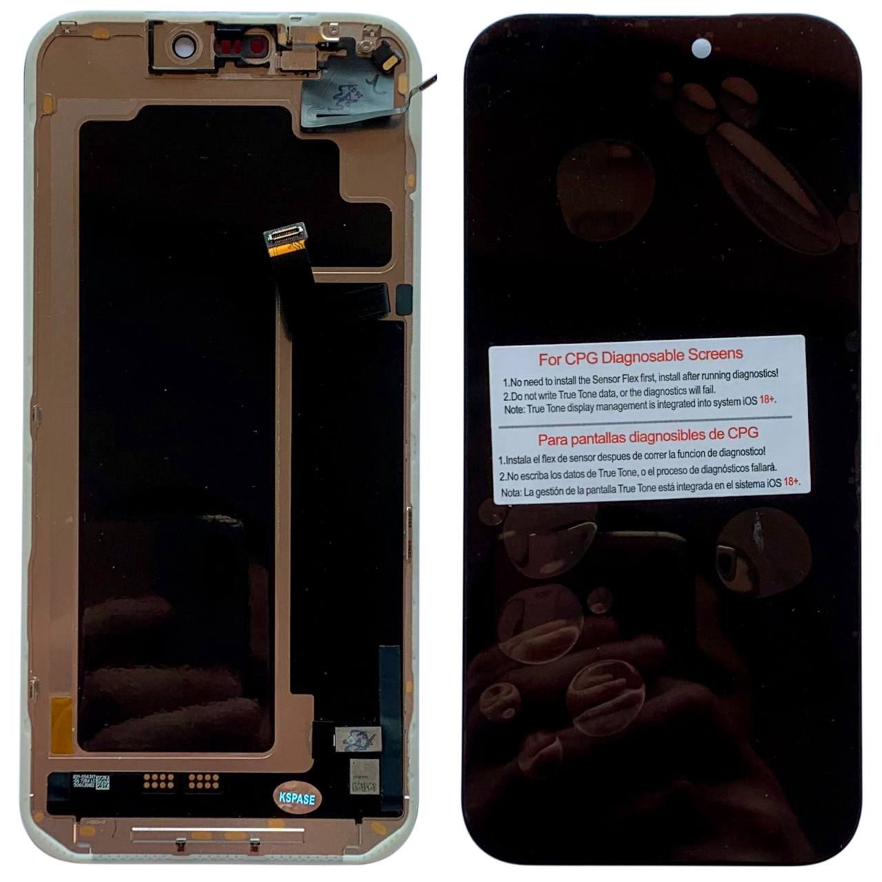 Дисплей iPhone 17 Pro Max black, з рамкою, CPG Soft OLED 120Hz (без помилки) | З верхнім шлейфом