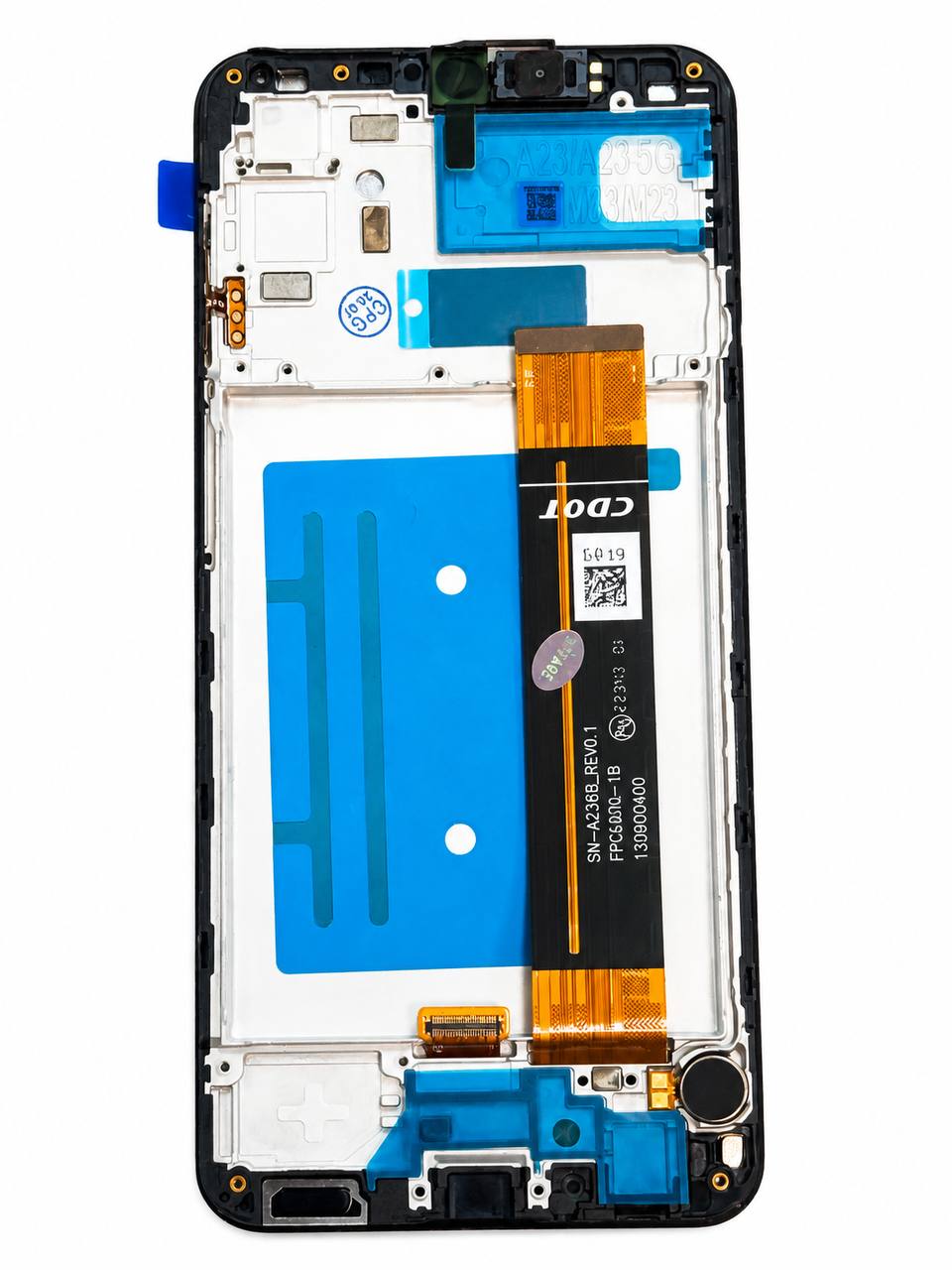Дисплей Samsung A236 Galaxy A23 5G (SM-A236B rev0.1)black, з рамкою, спікером, вібро, Original Self Welded