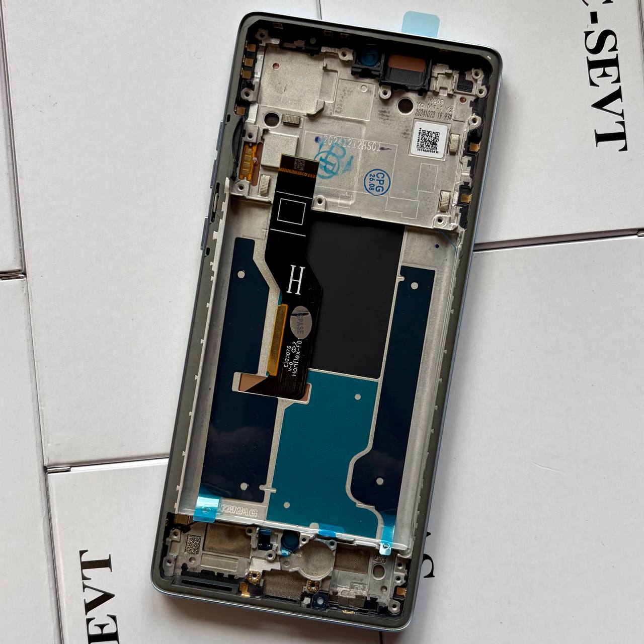 Дисплей Motorola Moto Edge 50 Fusion light blue, з рамкою, Original Self Welded
